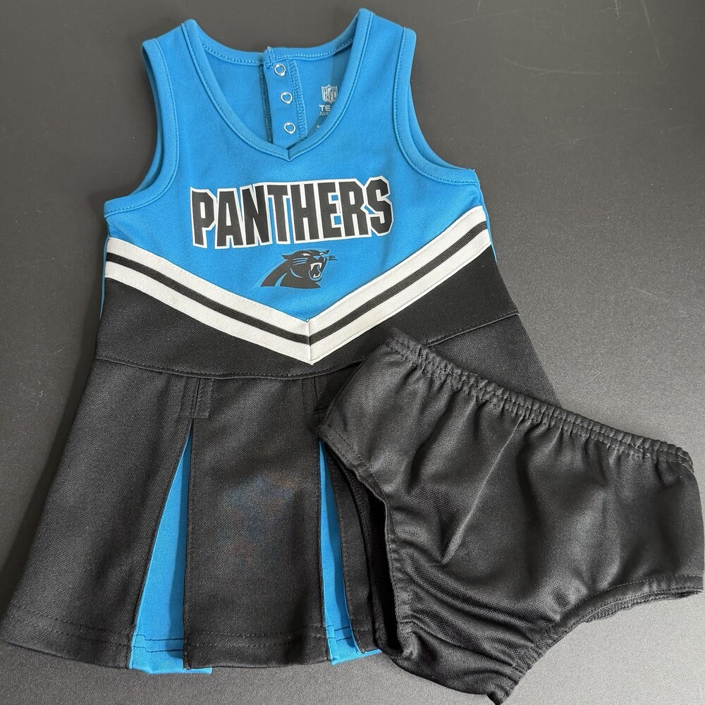 Carolina Panthers Infant Cheerleading Dress and Bloomers Set Size 18M
